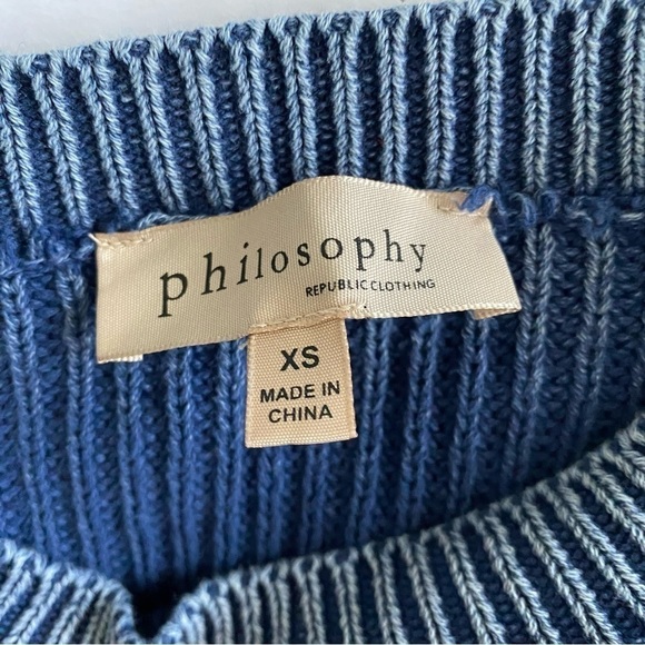 Philosophy | Knitted Pullover Sweater | Blue | Size: XS - Picture 2 of 7